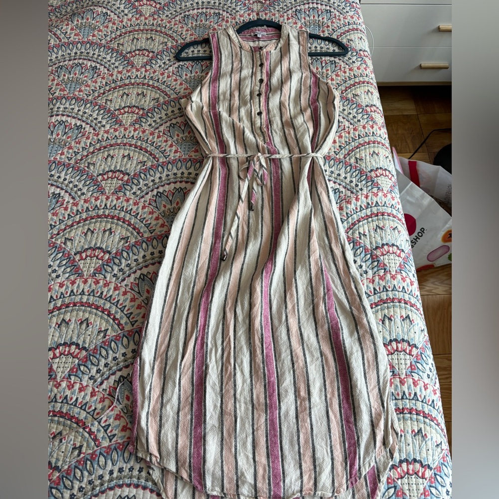 Splendid women dress RD0231X linen blend white red sz XS $168 - Picture 7 of 11